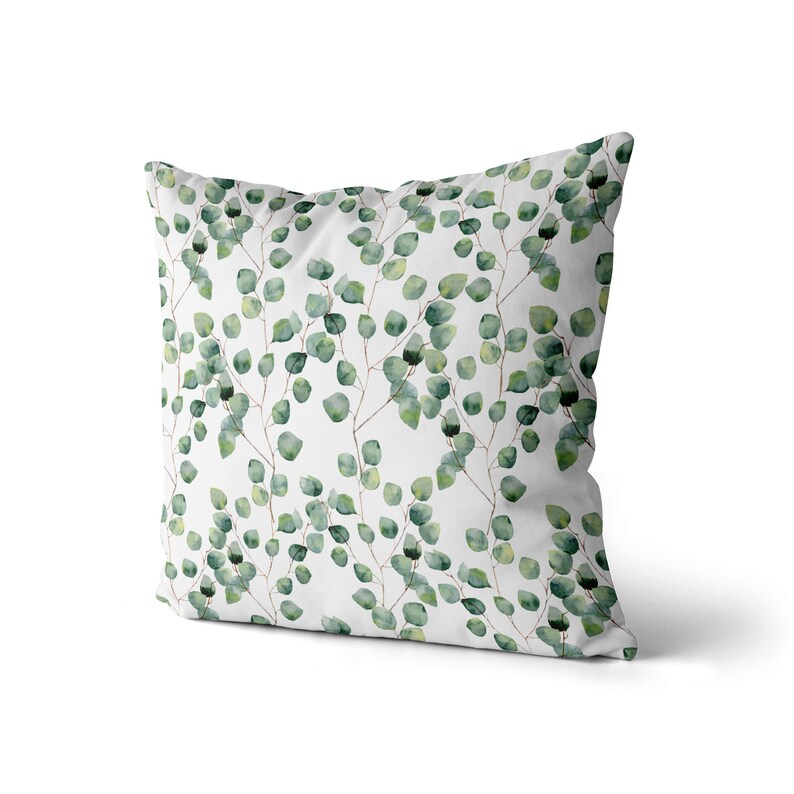 Decorative Throw Pillow EUCALYPTUS VINES Floral Green Pillow Etsy