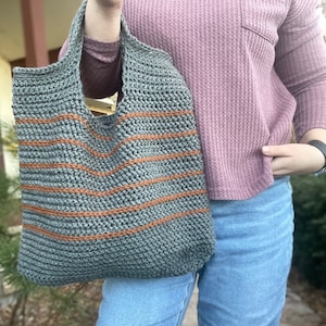 CROCHET Bag Pattern, Crochet Purse, Crochet Tote, Winfield Tote, Herringbone half double Crochet, Textured Purse, Video Tutorial