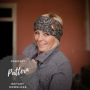 Chunky Crochet Button Headband Pattern - 30 Minute Crochet Earwarmer - Braided Ear Warmer