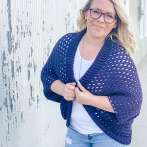 Crochet Pattern, Marni Cocoon, Easy Crochet Shrug, worsted weight pattern, crochet sweater, cardigan pattern