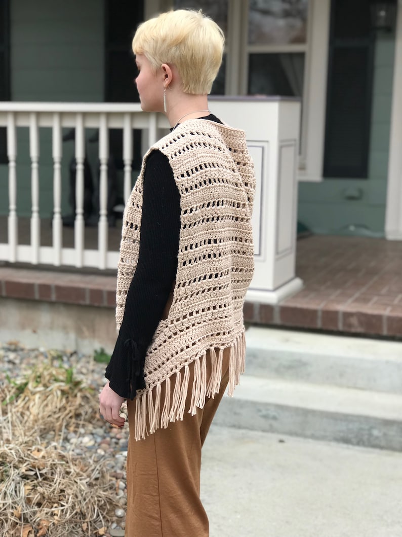 Crochet Vest Pattern Fringe Vest Pattern Crochet Cover Up Etsy