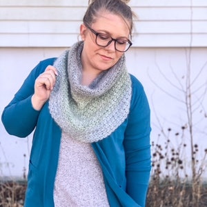 Crochet Pattern, Crochet Cowl Pattern, Easy Crochet, Mohair Cowl, Gradient Scarf, Beginner Crochet Project