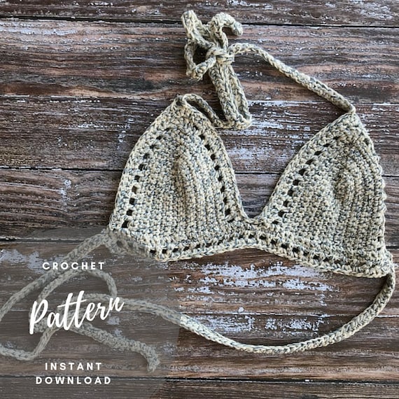 Crochet Bikini Pattern Strappy Bralette Bohemian Bra | Etsy