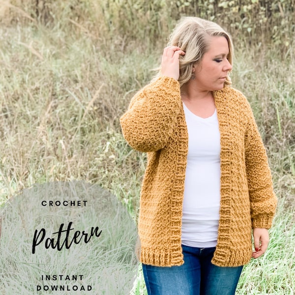 CROCHET PATTERN, Maple Woods Cardi, Crochet Sweater, Crochet Cardi, Worsted Weight Sweater, Worsted Weight, Alpaca Sweater