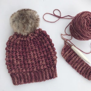 Pebble Slouch, Crochet Pattern, Puff Stitch, Beginner Crochet, Photo Tutorial, PDF Download, Slouchy Hat, Learn To Crochet image 4