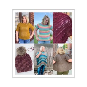 My Favorite Crochet Patterns Bundle, 20 crochet patterns, crochet pattern bundle, sweater, shawl, beanie, bag, dress image 2