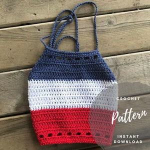 Crochet Halter Pattern, Striped Crop Top, Easy Crochet Pattern, Cotton Tie Back Top, Women's Crochet Pattern, Kids Halter Top, Girls Top DIY