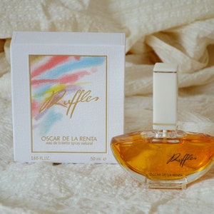 Ruffles Vintage 80s para mujer de Oscar de la Renta, Eau de Toilette en botella con pulverizador, 50 ml, fragancia coleccionable poco común
