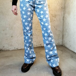 Flare jeans with stars on them best sale