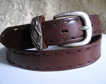 Vintage Unisex Distressed Boho Grunge Brown Genuine Leather  display picture 3