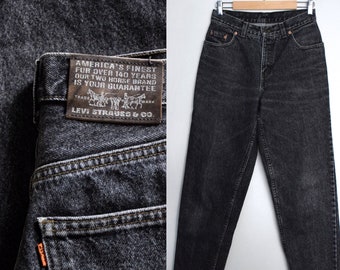 Vintage 90s Levi's 726 Faded Black Denim Jeans High - Etsy UK