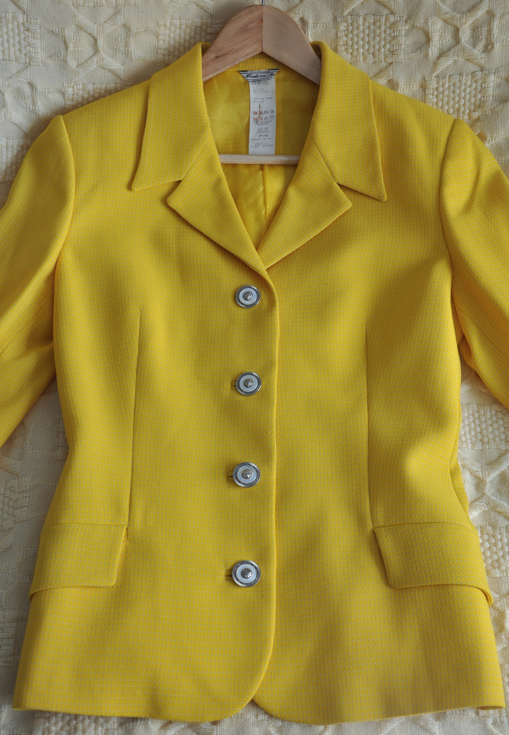 GIANNI VERSACE イエロークロップドジャケット VTG 90s istante Gianni Versace Sports Jacket Blazer IT 50