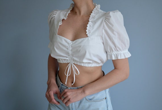 low cut peasant blouse