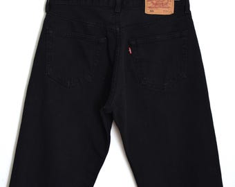 Pantalones vaqueros Levi's 501 negros para hombre, de los años 90, con cierre de botones, cintura de 76 cm (30 pulgadas), fabricados en Turquía.