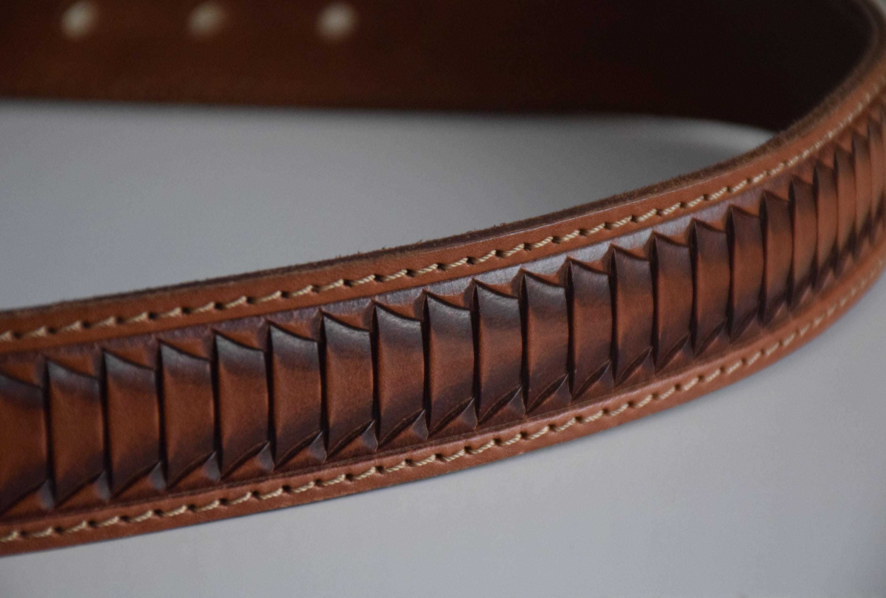 Cognac Brown Genuine Leather Woven Link Belt Boho Western BAOKELAN Wide Disc Belts for Women Concho Leather Disk Link  main image 3