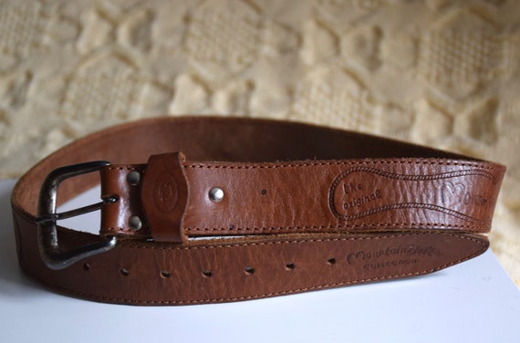 小物 90s used lether belt Vintage 90s Brown Belt, Brown Real Leather Belt With a
