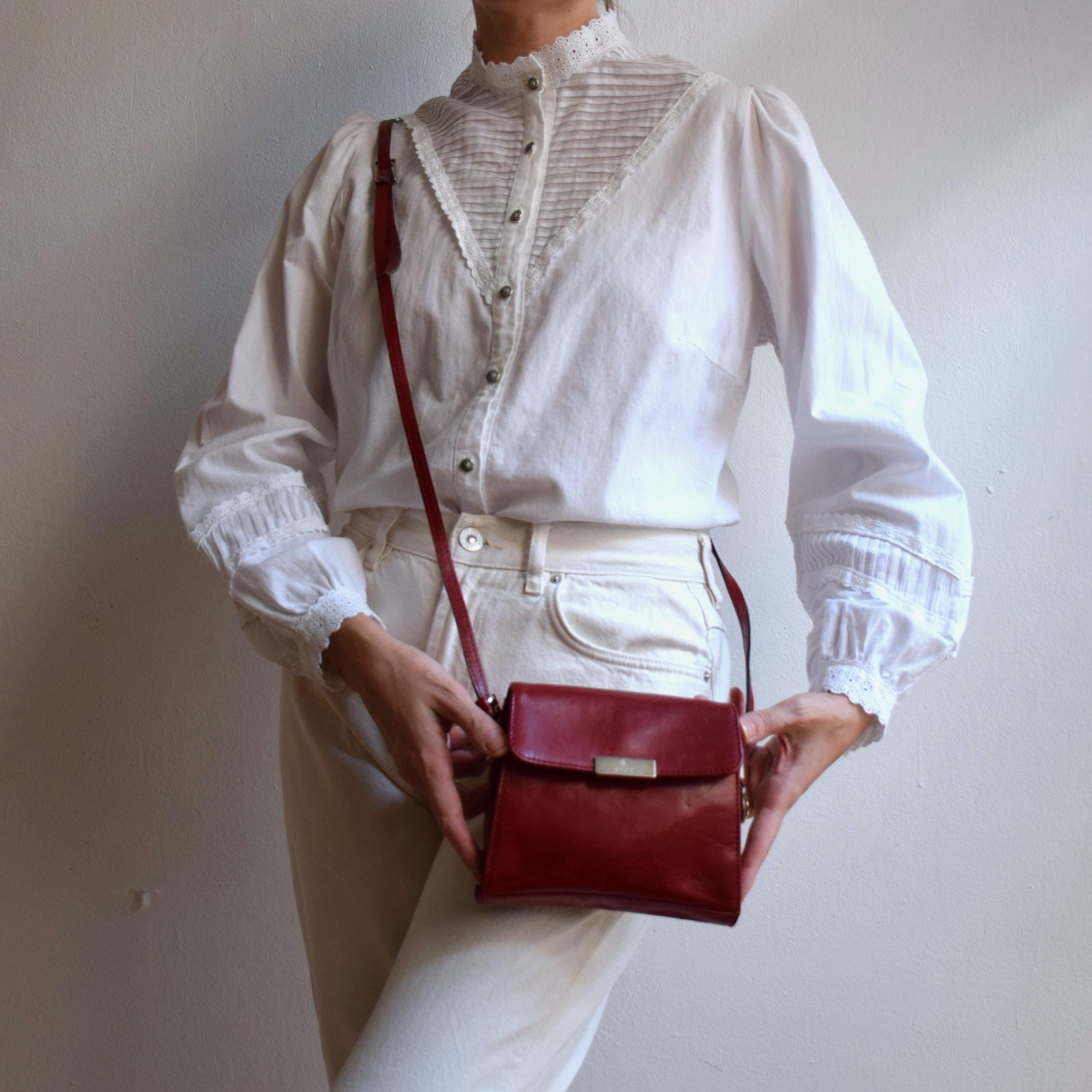 Vintage 90s Adax Red Leather Mini Bag: Shoulder or Crossbody Purse