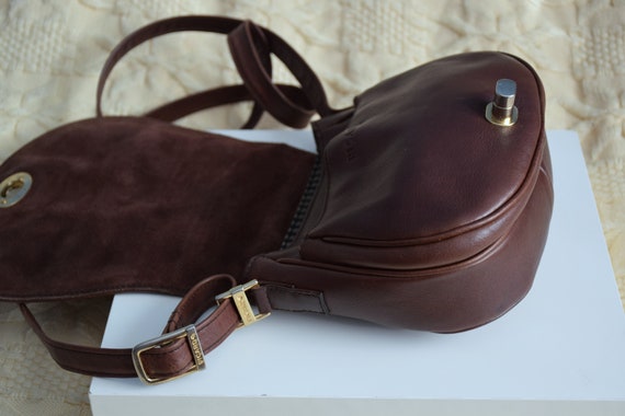 Vintage 90s Picard leather crosbody bag, small br… - image 7