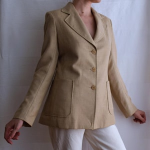 Vintage Paul & Joe Wool Blend Blazer: 90s Minimalist Fitted Jacket, Made in France