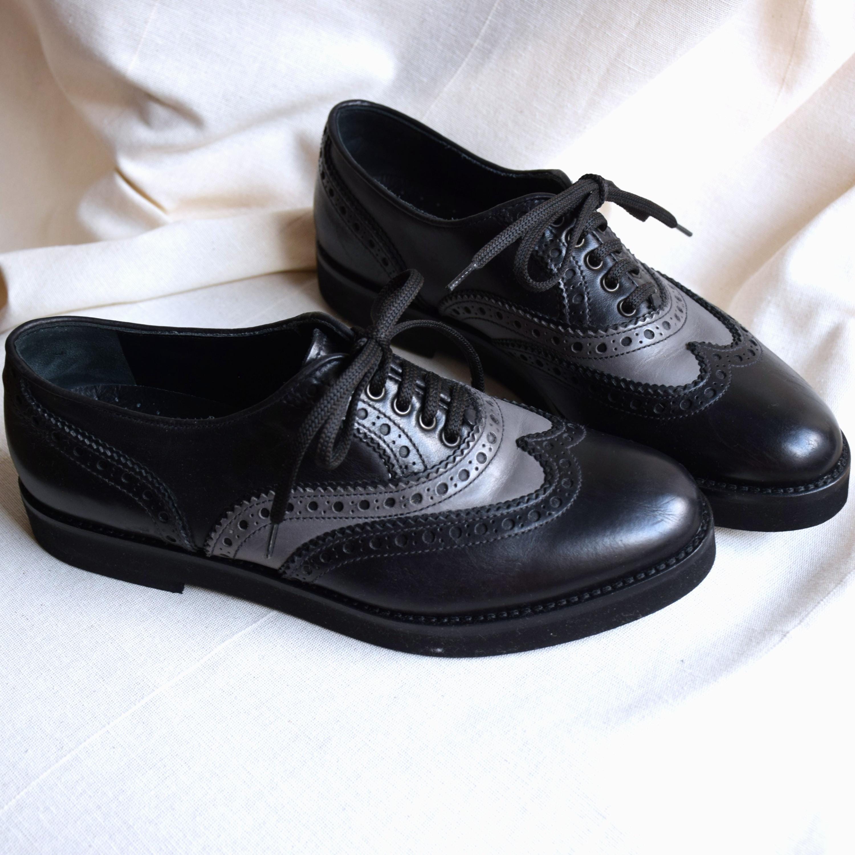 Vintage Y2K Fratelli Rossetti Wingtip Oxfords: Black & Gray  display picture 2