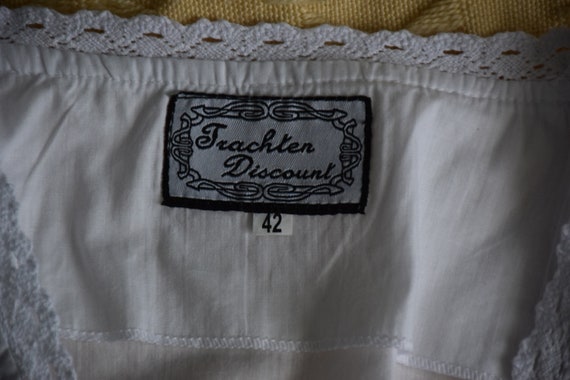 Vintage white cropped dirndl blouse, boho crop to… - image 9