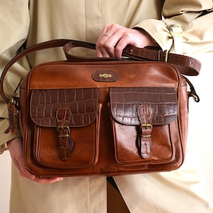 Vintage 80s El Campero Leather Messenger Bag: Cognac Brown Crossbody