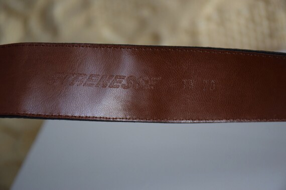 Vintage 90s brown pattern leather belt, high wais… - image 6