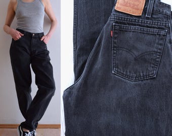 Vintage 90s Levi's 560 Black Loose Fit Tapered Leg Jeans (29 Waist)