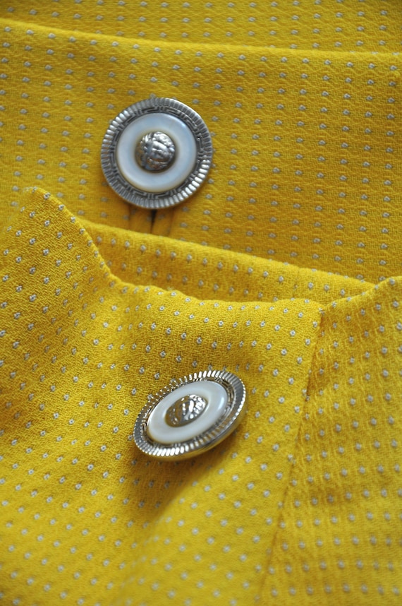 Vintage 90s GIANNI VERSACE Couture yellow wool-bl… - image 7