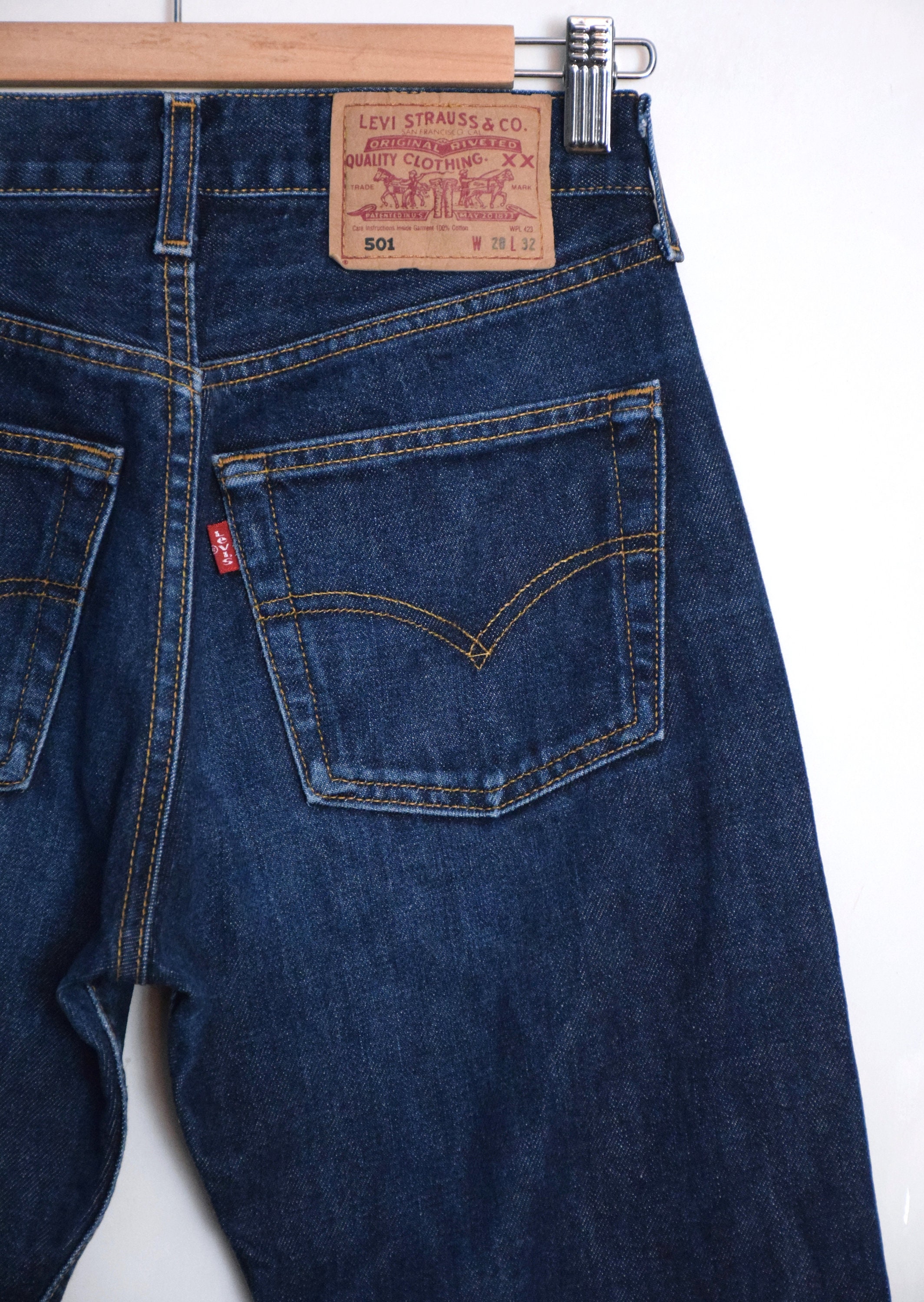 1990s Levi's 501 Jeans: High Waist Indigo Denim, Made in Spain - Etsy