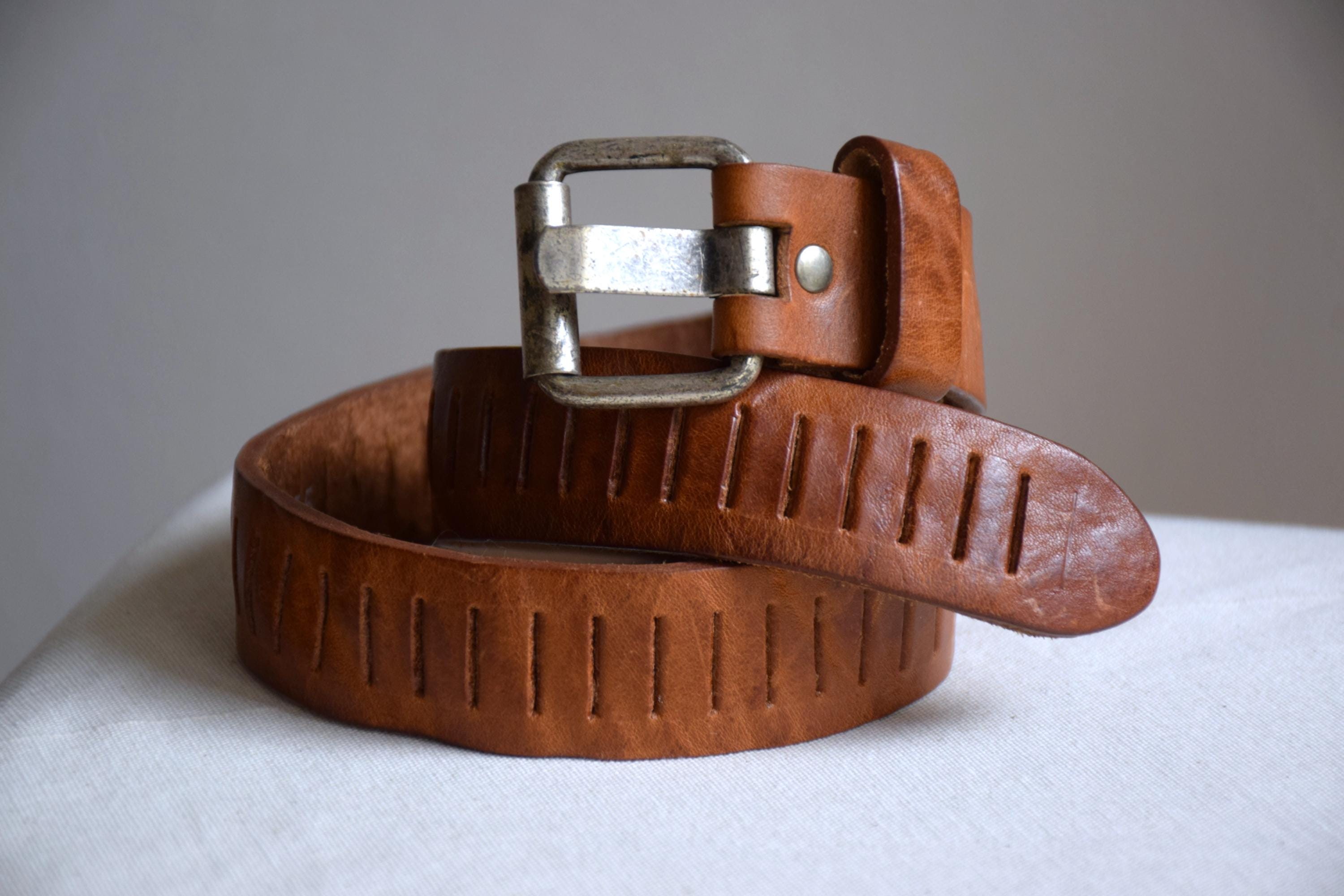VINTAGE 1996 BROWN LEATHER BELT WITH SILVER-TONE HARDWARE 1996 Brighton + Disney leather and sterling silver belt  main image 4