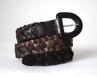 小物 90s used lether belt Vintage 90s Brown Leather Belt, Distressed Men's Leather