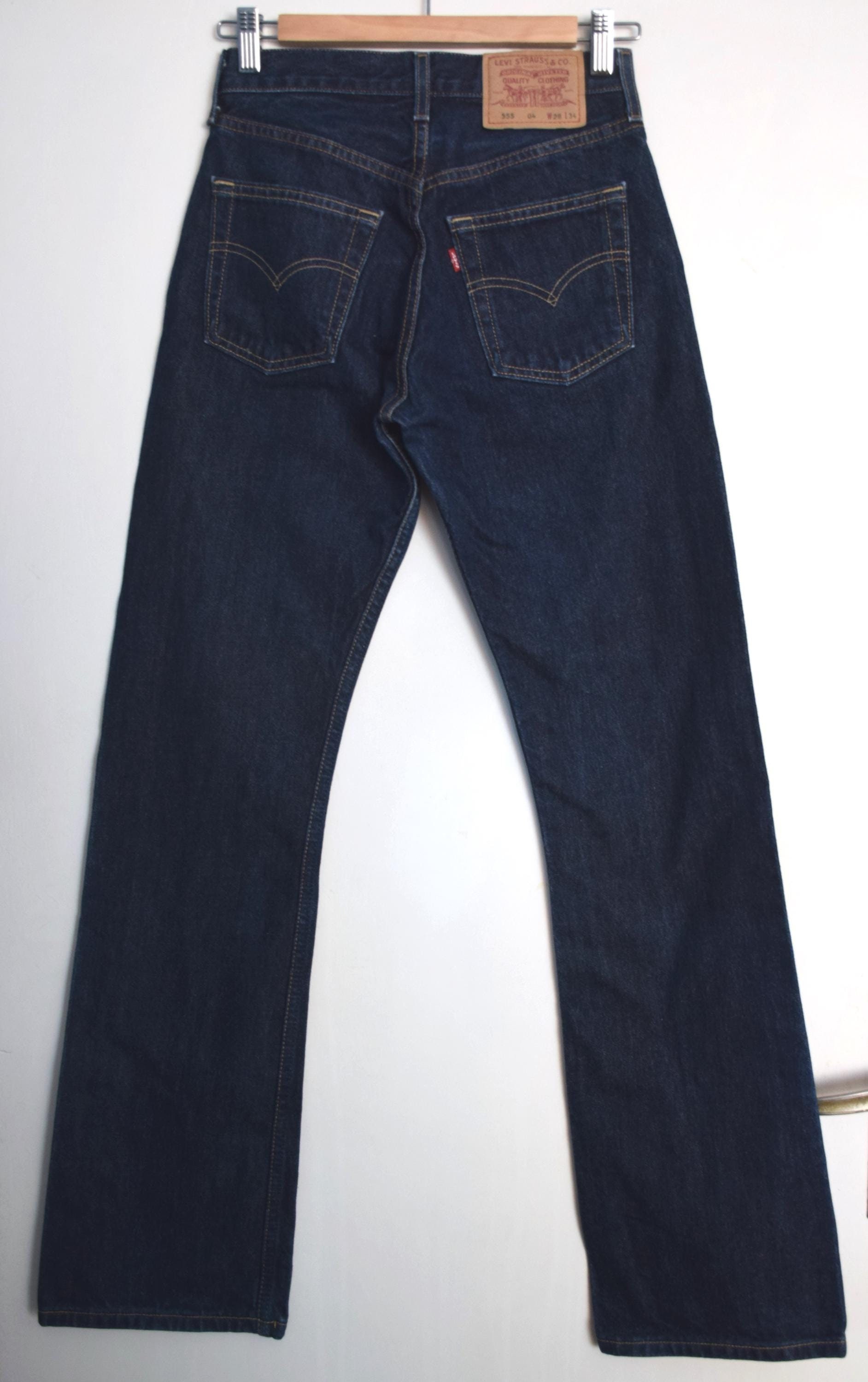 Vintage 90s Levi's 555 Jeans: Dark Wash Denim, 26 Inch Waist - Etsy