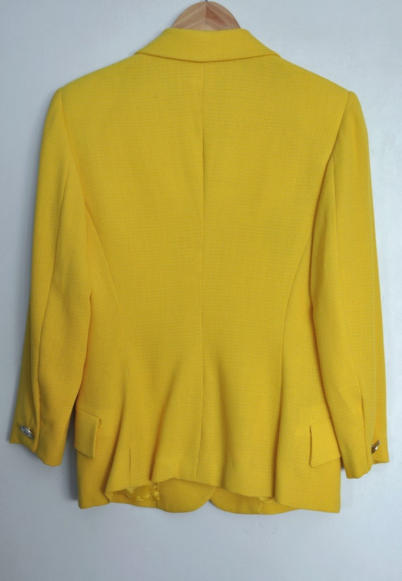 Vintage 90s GIANNI VERSACE Couture yellow wool-bl… - image 3