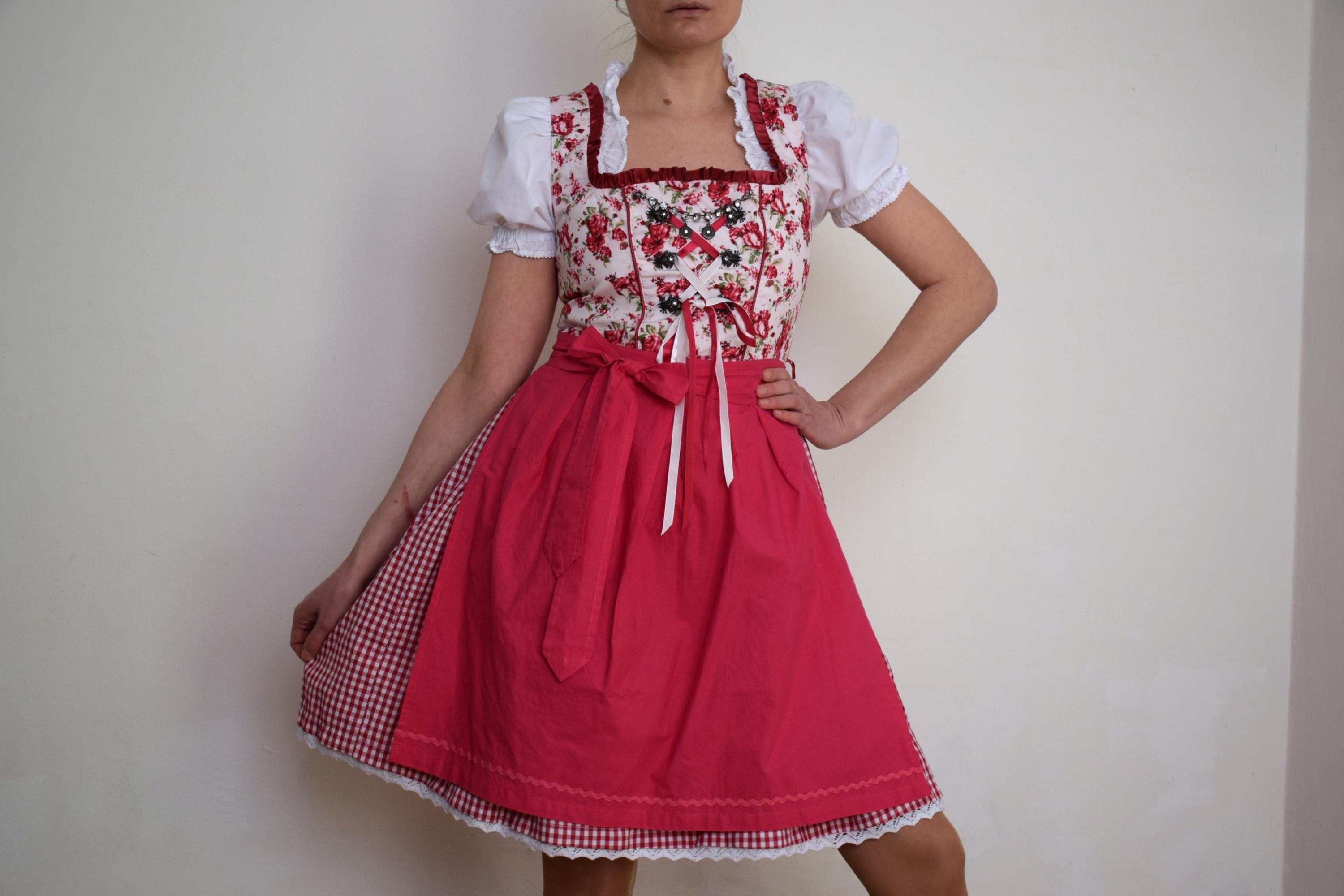 corset dirndl dress Blueberry Ribbon Dirndl Dress