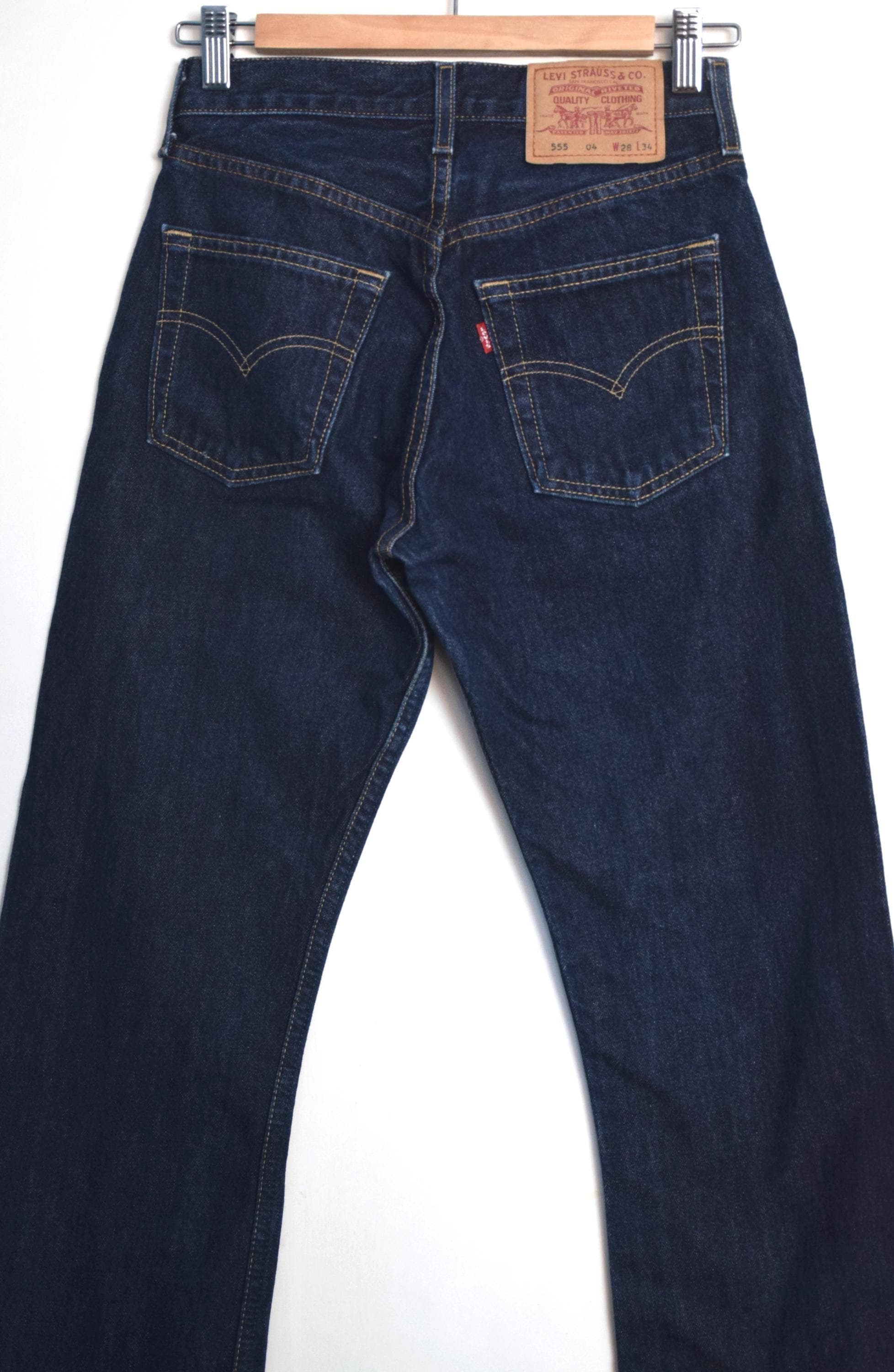 Vintage 90s Levi's 555 Jeans: Dark Wash Denim, 26 Inch Waist