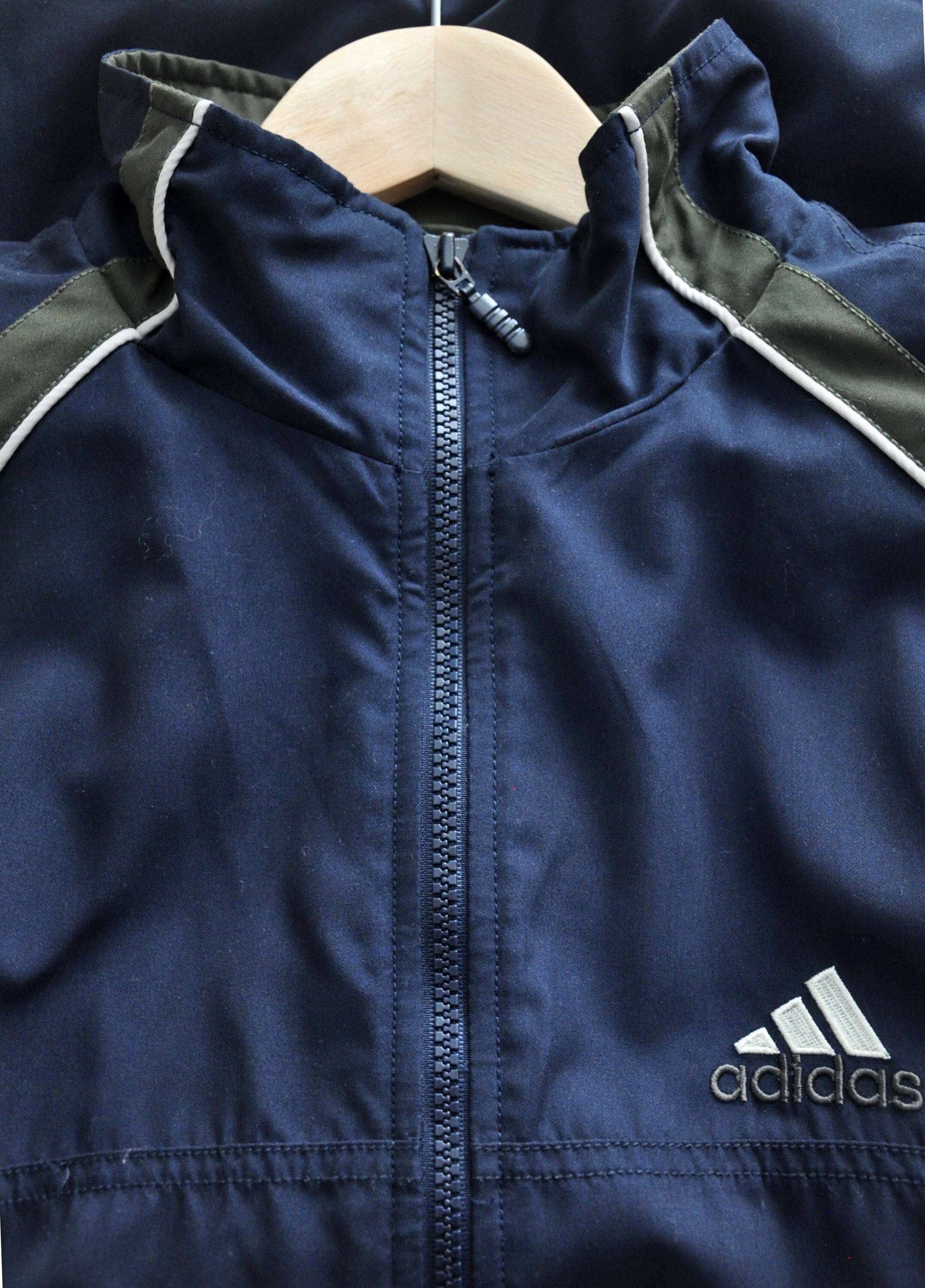 Vintage 2000s Adidas Zip up Sports Jacket - Blue Green White, Size 