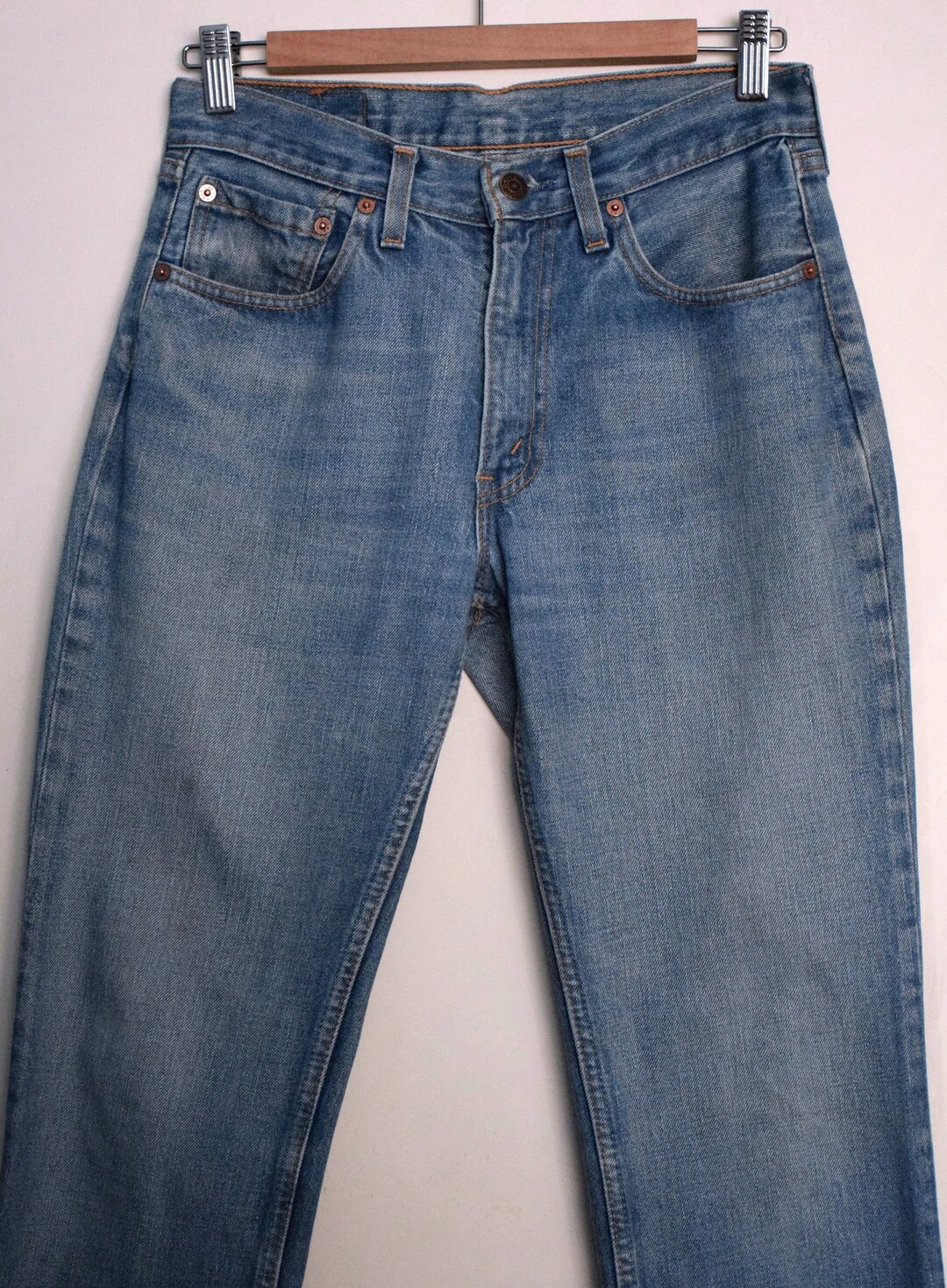 595 Jeans W24 Levis Vintage 90s Levi's 595 Blue Jeans: Slim