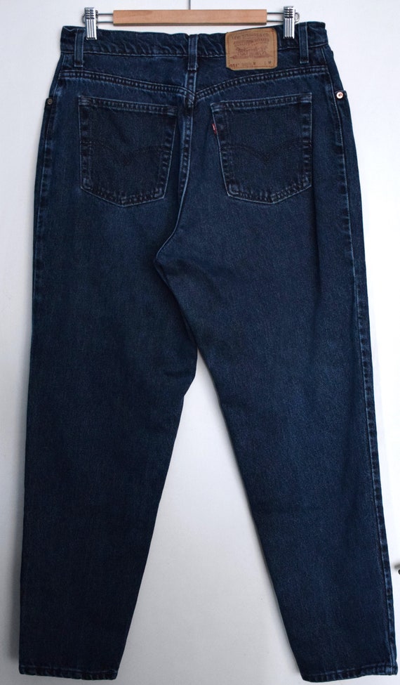 Vintage 1990s Dark Blue Levi's 551 Jeans, Relaxed Fit, Tapered Leg