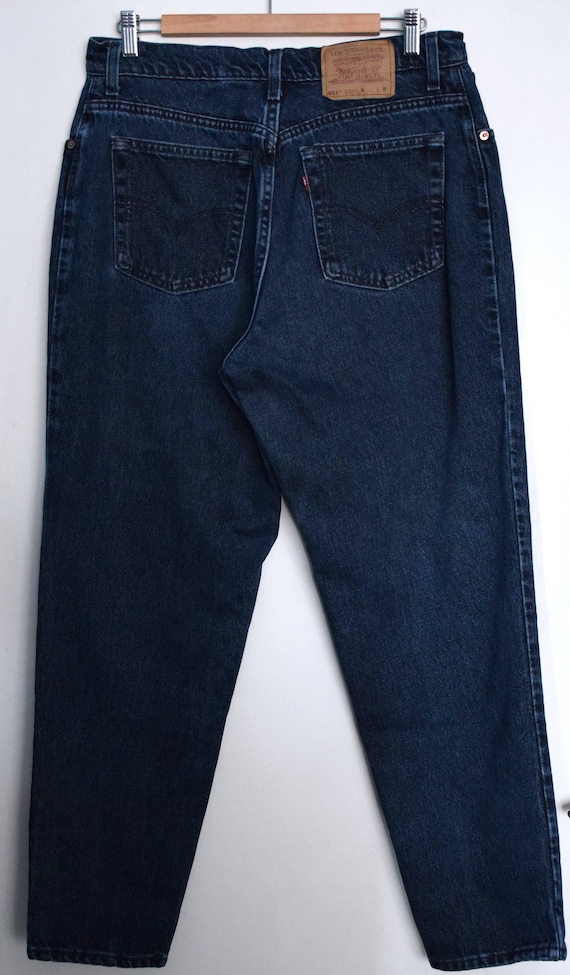 Vintage 1990s Dark Blue Levi's 551 Jeans, Relaxed Fit, Tapered Leg