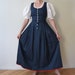 Vintage 90s Austrian folk dress, blue white and red polka dot pattern folk dress, Bavarian/Oktoberfest dress,  cottagecore dress, 36 DE 