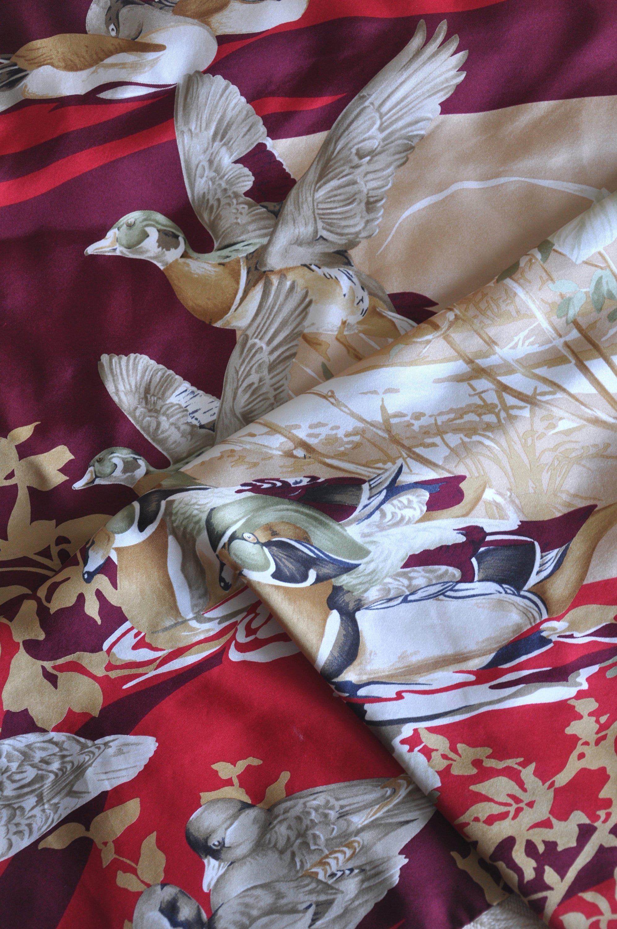 Foulard En Soie Tino Lauri Vintage - 84x90 Cm - Bord Marron - Occasion