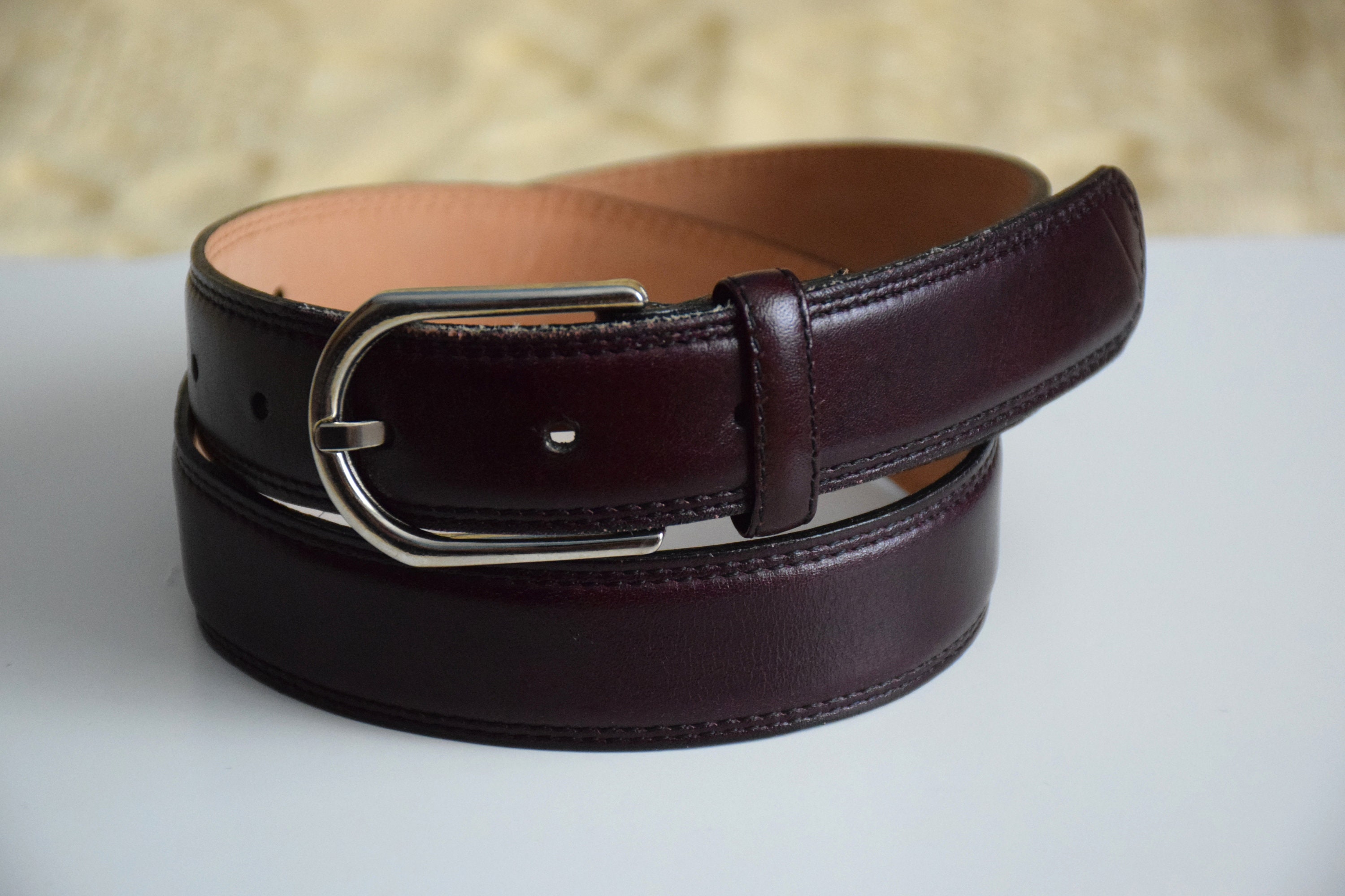 Vintage 80s German Leather Belt with Decorative Silver and Gold Hardware - Med Silver Leather 1980s Vintage Belts for sale | eBay main image 2