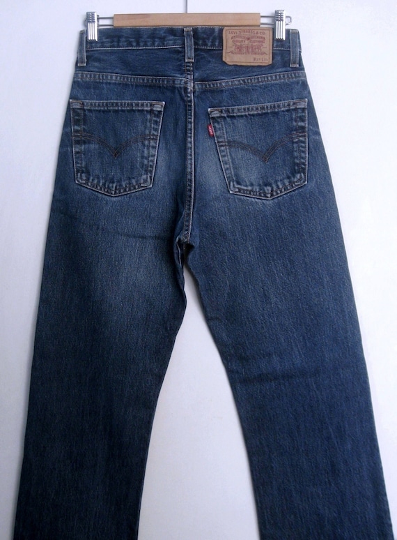 Vintage 90s Levi s Dark Blue Denim Jeans Distressed Levi shigh