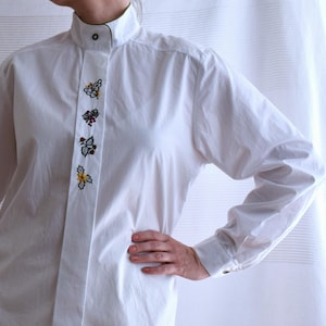 90s Embroidered Peasant Blouse: Vintage Austrian Cotton Cottagecore Top