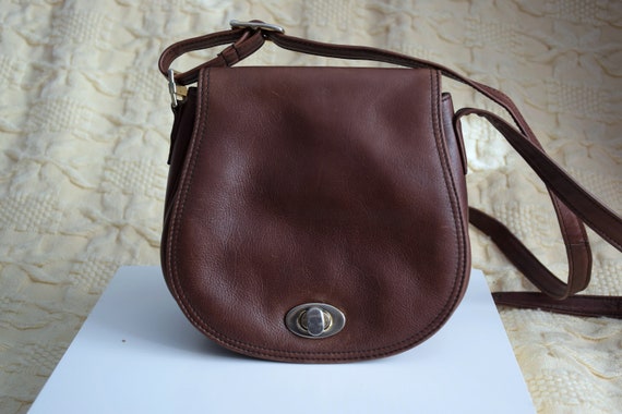 Vintage 90s Picard leather crosbody bag, small br… - image 4