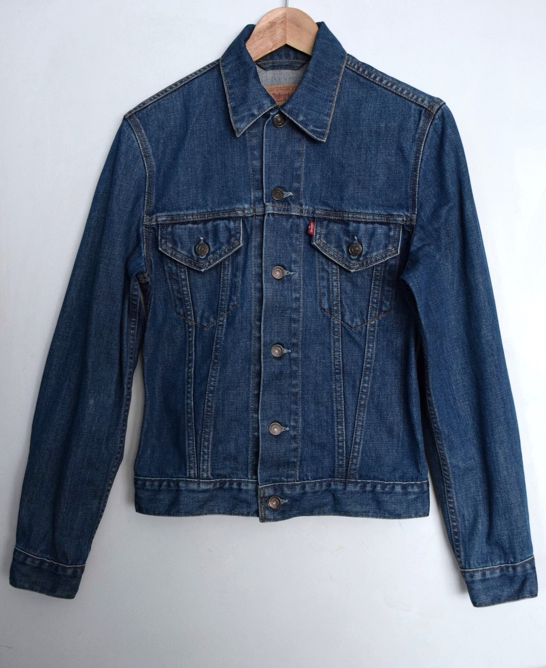 Vintage 90s Levi's 70500 Denim Jacket, Dark Blue Men's Levis Jacket ...