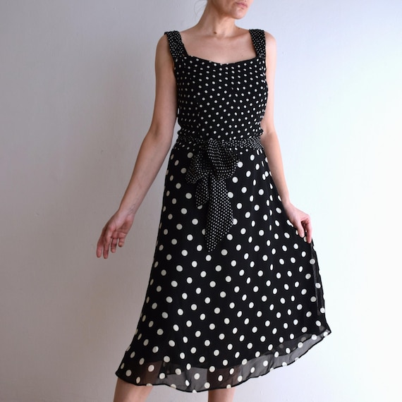 slim fit dress slacks Fit N Flare Polka Dot Dress main image 0