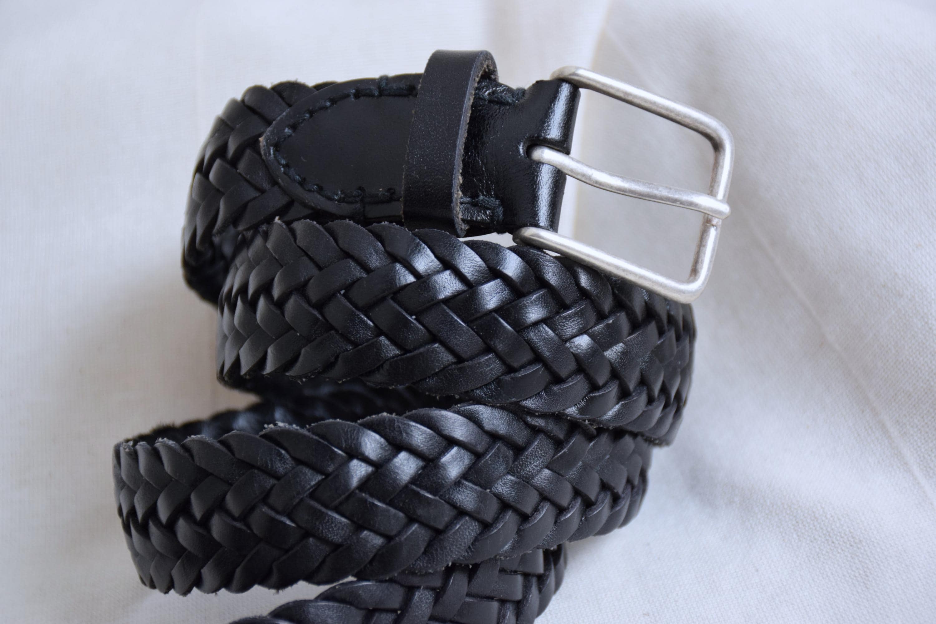 Woven Black Belt with Silver Decorative Buckle Women main image 4