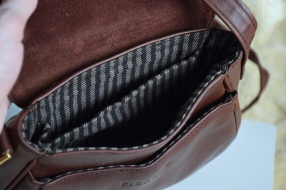 Vintage 90s Picard leather crosbody bag, small br… - image 8